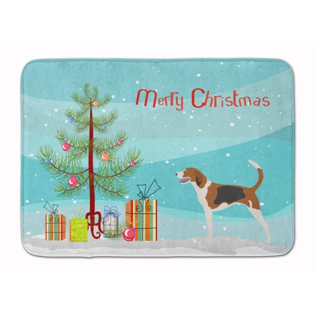 Carolines Treasures BB8433RUG American Foxhound Christmas Machine Washable Memory Foam Mat
