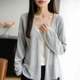 thumbnail image 6 of Ediodpoh Long Cardigan Sweaters for Women V Neck Long Sleeve Knit Cardigan Lightweight Loose Fit Outerwear for Versatile Style Grey XXL, 6 of 8
