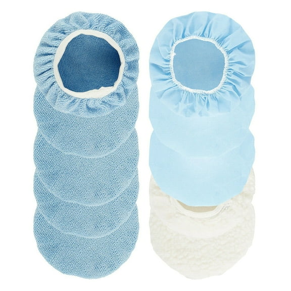 9 to 10 Inch Car Polisher Pad Bonnet, 10Pcs Car Polishing Bonnet Buffing Pads, 8Pcs Microfiber  2Pcs Woollen
