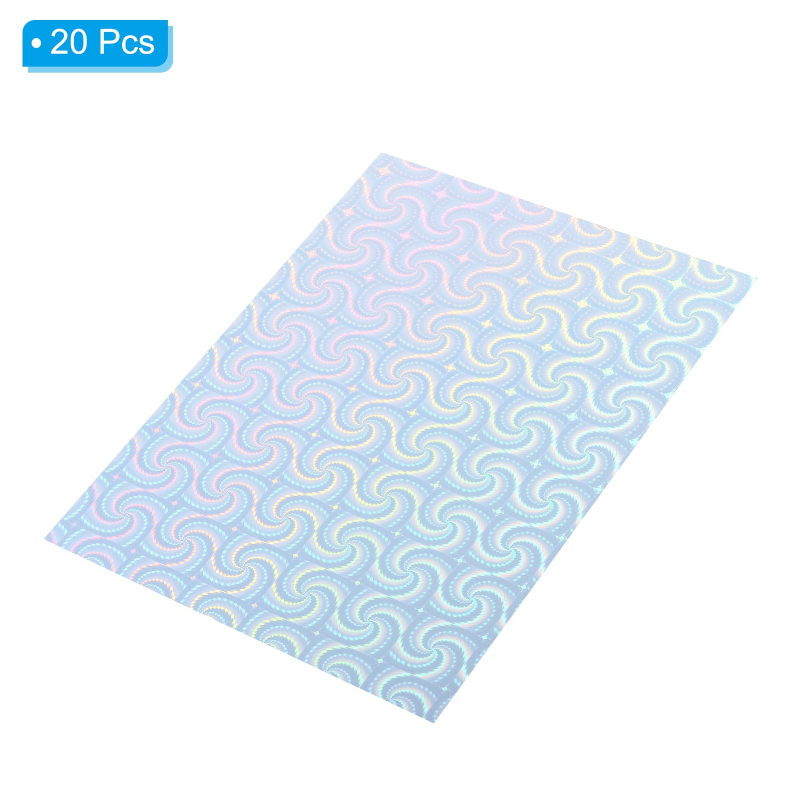 Uxcell 11.7x8.2" Printable Holographic Sticker Paper, 20Pcs A4 Glossy Rainbow Vinyl Sticker Paper Holographic, Style 2