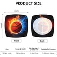 thumbnail image 2 of 6 Packs Removable Chair Seat Covers for Dining Room, Basketball Stretchable Wedding Party Chair Slipcovers Cushion Protector Fire and Water Furniture Decor, 16.9x16.9 Inches, 2 of 6