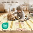 thumbnail image 4 of ODIKA 5'x7' Washable Area Rug School Door Pink Ribbon Yellow Pencil Academic Theme Cream Classroom for Small Living Room, Bedroom, Easy Care, Non-Shedding, Pet Friendly, 4 of 7