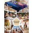 thumbnail image 5 of Color Starry Sky Table Cloth 60x102 Inch Rectangle, Modernism Night Sky Impressionist Style Waterproof Tablecloth Washable Table Cover for Party Picnic Dinner Decor, 5 of 9