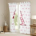 thumbnail image 3 of Feelyou Buffalo Initial Letter Black Out Curtains for Kids, Kawaii Pink Ribbon Bow-tie Curtains Pack of 2 (42x63 Each), Monogrammed A Bedroom Curtains, Curtains and Drapes Decor, 3 of 6