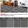 thumbnail image 6 of HIWEAVER Gray 5' x 7' Distressed Neutral Plaid Area Rug for Living Room Washable Non Slip Modern Checked Indoor Carpet for Bedroom Decor Low Pile Farmhouse Floor Cover, 6 of 6