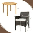 thumbnail image 3 of Gymax 5 PCS Patio Dining Set Round Acacia Wood Table 4 Cushioned Wicker Armchairs, 3 of 10
