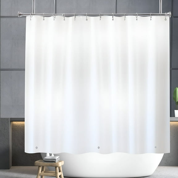 AUQ Shower Curtain Liner Short Length White PEVA Bathroom Small Curtain 70x60''