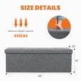 thumbnail image 2 of Gianna 43 Inch Folding Ottoman With Storage Bench, Bedside Storage Bench With Linen Top Cover and Cushion, Footrest Suitable for Bedroom, Living Room, Beige, 2 of 7