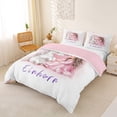 thumbnail image 3 of Metsweet Watercolor Princess Unicorn Bedding, Girly Magical Horse Duvet Cover Full, Pink White,Pink Reversible,3pcs,1 Duvet Cover and 2 Pillowcases, 3 of 6