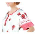 thumbnail image 2 of Chemin de Moda Women's Short Sleeve Button Front Rose Print Floor-length Nightgown, 2 of 4