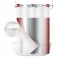 thumbnail image 2 of Red Grey No Hook Shower Curtain Waterproof, Bathroom Curtains with Snap in Liners and See Through Top Window, Gray Farmhouse Modern Rustic Hotel Style Bathtub Curtains Shower 48"Wx72"L, 2 of 8