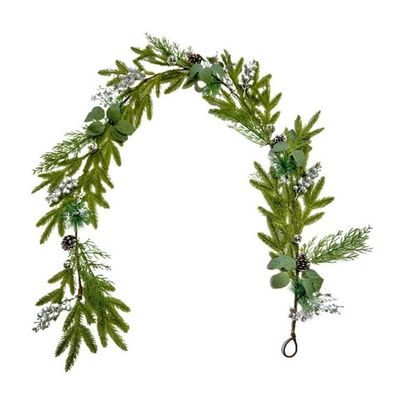 Christmas Artificial Pine, Needles Cones Berries, LED Lights Vines, Indoor Decoration, Ideal Gift Friendes HAODEJW | Plastic, Silver