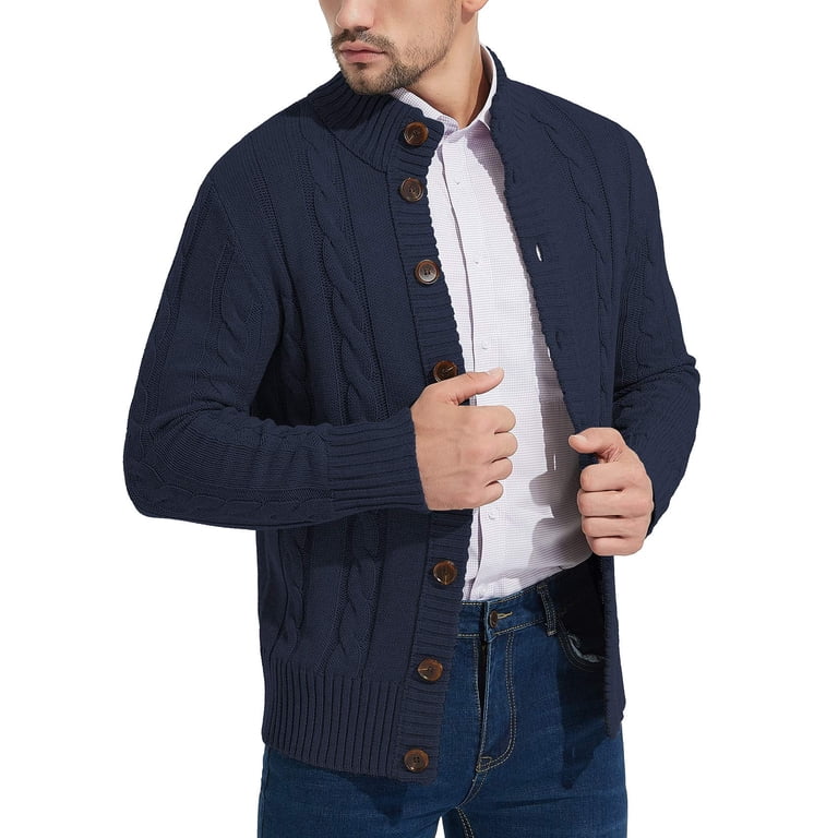 Iceglad Men's Cable Knit Cardigan Sweater photo 1