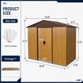 thumbnail image 4 of CarButler 8x4ft Metal Outdoor Storage Shed with Lockable Sliding Doors for Garden Backyard Patio Lawn Coffee, 4 of 7