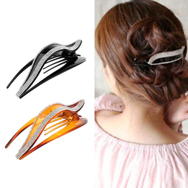Pinzas de pelo Baoblaze Imitación de Cristal Elegante Clip de Pelo de Mujer