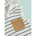 thumbnail image 6 of Arvbitana 0M 6M 12M 18M 24M 3T Infant Baby Boy Summer Clothes Set Color Block Sleeveless Hooded Tank Tops Drawstring Track Shorts 2 Piece Tracksuit, 6 of 8