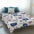 thumbnail image 4 of Navy Blue Floral Blanket Soft Cozy Warm Throw Blanket for Couch, Plush Fuzzy Flannel Fleece Blankets for Sofa, Vintage Watercolor Botanical Flower Leaf Bed Blankets Lightweight Gifts for Men, 40"x50", 4 of 9