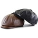 thumbnail image 3 of Boina de hombre estilo Gatsby, gorra plana de cuero para repartidor de periódicos, 3 of 4