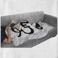 thumbnail image 6 of Emily Soft Flannel Fleece Blanket, Hand Drawn Monochrome Cursive Font Modern Calligraphic Signature Design, Cozy Plush for Indoor and Outdoor Use, 70" x 90", Mustard Black and White, by Ambesonne, 6 of 6