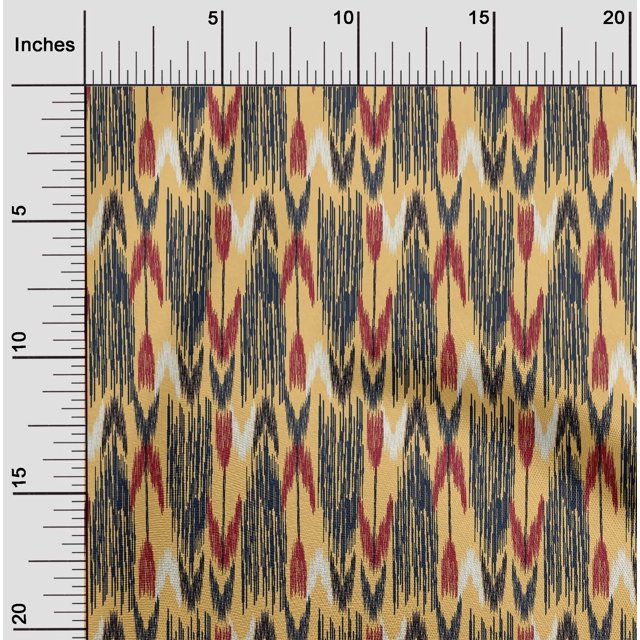oneOone Cotton Cambric Fabric Arrow Ikat Printed Fabric 1 Yard 56 Inch Wide