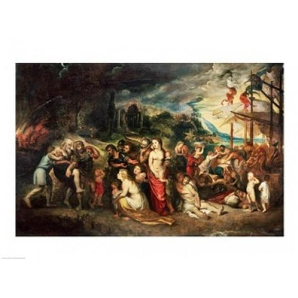 Posterazzi BALBAL12561LARGE Aeneas Prepares To Lead The Trojans Into Exile C.1602 Poster Print by Peter Paul Rubens - 36 x 24 in. - Large