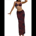 thumbnail image 1 of Vestido Maxi de Baño con Estampado Floral Triangular y Espalda Descubierta para Mujer Rojo L, 1 of 8