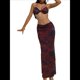 thumbnail image 1 of Vestido Maxi de Baño con Estampado Floral Triangular y Espalda Descubierta para Mujer Rojo M, 1 of 8