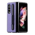thumbnail image 3 of ELEHOLD for Samsung Galaxy Z Fold 4 Luxury Case Cloth Texture Pen Slot Shockproof Anti-Fingerprint Protective Case for Galaxy Z Fold 4,Purple, 3 of 8