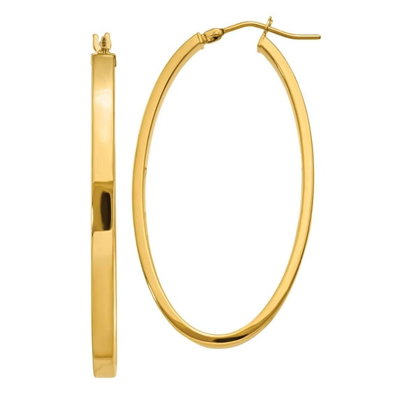 Primal Gold 14 Karat Yellow Gold Polished Oval Hoop Earrings