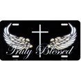 thumbnail image 1 of Truly Blessed With Cross And Wings Metal License Plate, 1 of 1