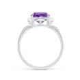 thumbnail image 2 of ANGARA Natural 2.6 Ct. Amethyst with Diamond Halo Ring in 14K White Gold for Women (Ring Size: 3.5), 2 of 10