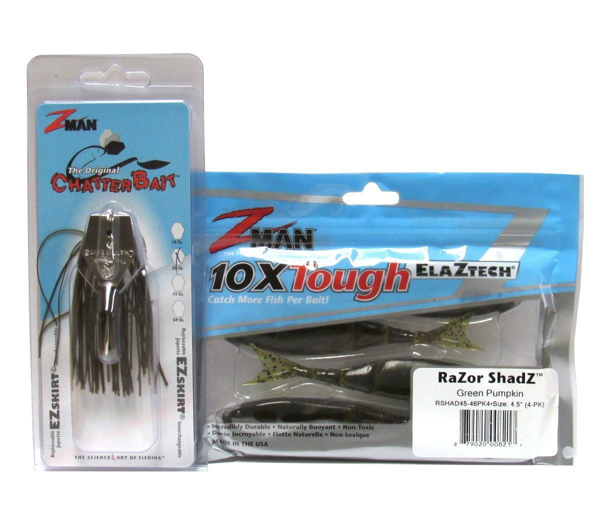 Chatterbait Kit - Z-Man 3/8oz Chatterbait + Z-Man Razor ShadZ + How to Fish  the Chatterbait Guide