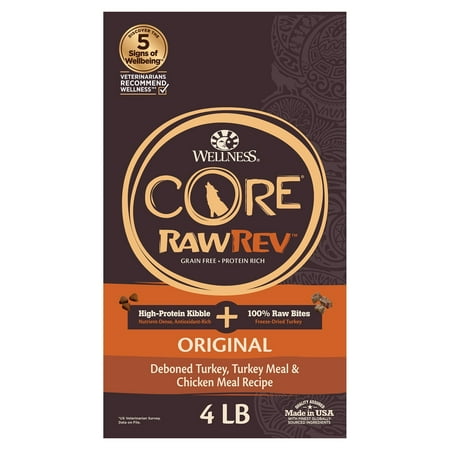 UPC: 0076344181002 | Wellness CORE RawRev Natural Grain Free Dry Dog Food Original Turkey & Chicken with Freeze Dried Turkey 4-Pound Bag