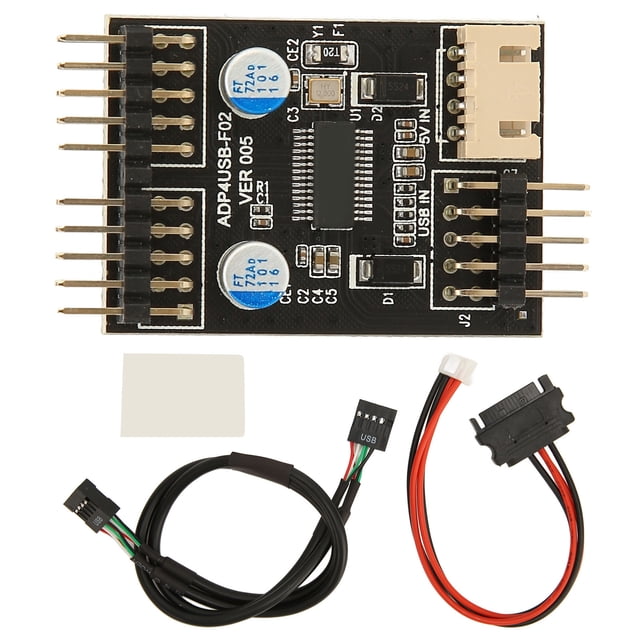 Adaptador USB de 9 pines a doble 9 pines Velocidad rápida Buena estabilidad Tarjeta de transferencia 1 a 2 con cable de Alimentación SATA para Win XP para Win 7 Uno a dos