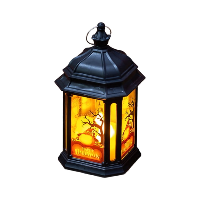 Halloween Decorations Lights Small Round Lantern Halloween Decorations Electronic Candles Environmental Decoration Props Halloween Handheld Night Light