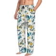 thumbnail image 3 of Kdxio Watercolor Leaves Print Men's Sleep Pajama Pant Lounge Pants with Pockets, 3 of 8