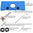 thumbnail image 3 of 35mm Concealed Hinge Jig Guide Locator Kit with Drill Bit - Hinge Drilling Hole Router Jig Hardware Template Guide Woodworking Tools for Kitchen Cabinet Doors Hinge (blue), 3 of 5