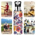 thumbnail image 7 of Yayeee 33oz Insulated Water Bottle Double Wall Stainless Steel with Flip Straw Lid, Colorful Flowers Pattern, 7 of 7