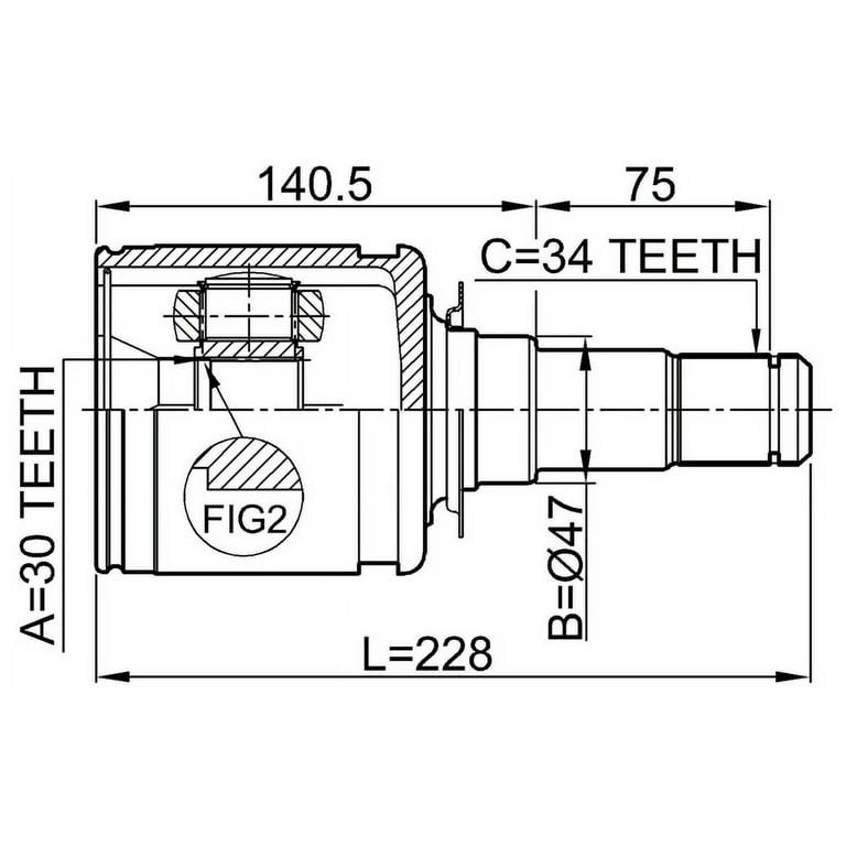 Febest INNER CV JOINT 30X47X34 # 0111-200 OEM 43403-60030