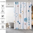 thumbnail image 4 of Cute Watercolor Floral Shower Curtain Sets,Blue Botanical Leaves Bathroom Curtains,Modern Minimalist White Bath Curtain, Waterproof Fabric with 12 Hooks 72x72 Inches, 4 of 7