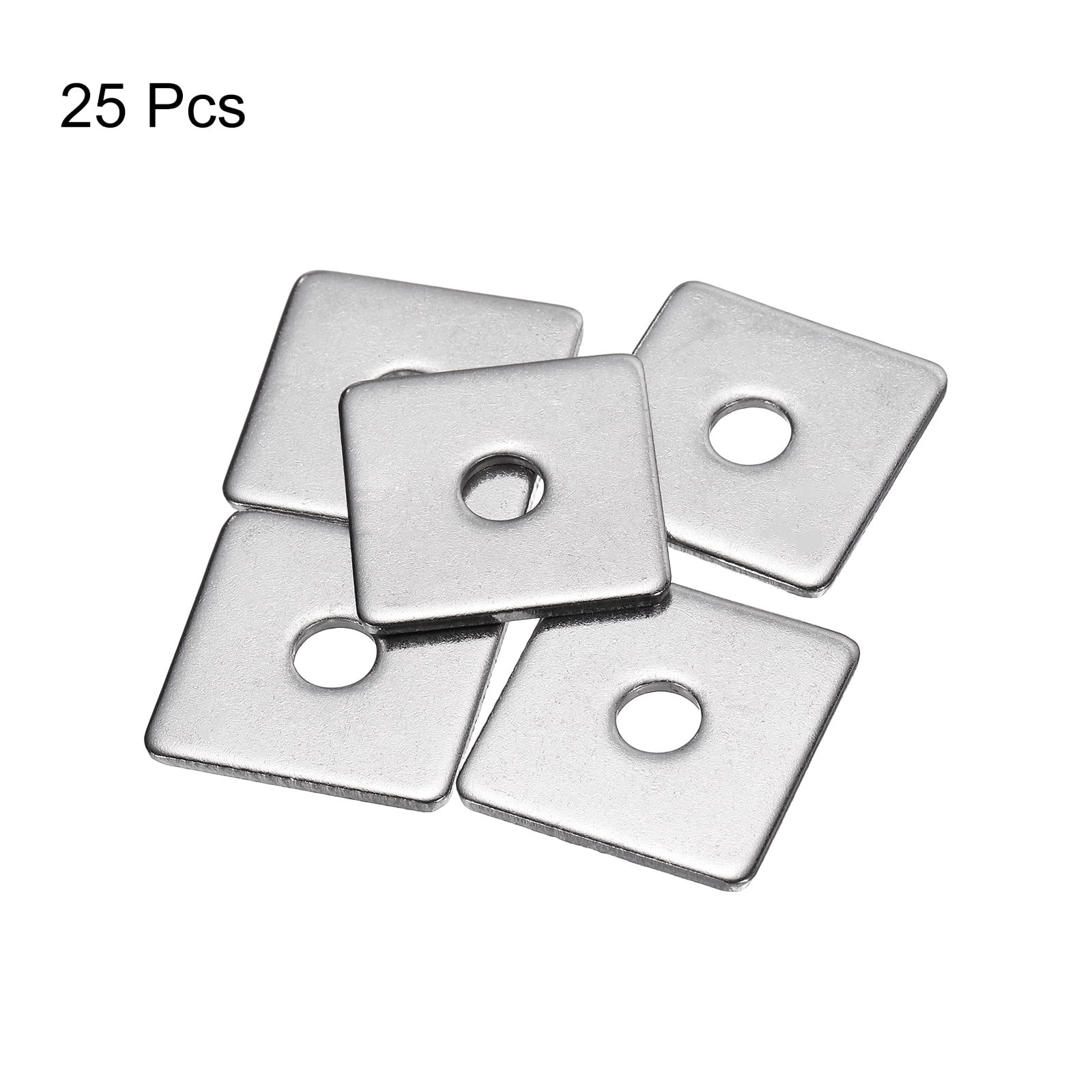 Square Washer, 25Pcs M6x25x25x2mm 304 Stainless Steel Square Plate Washers Flat Pad Spacer Gasket for Hardware Fastener