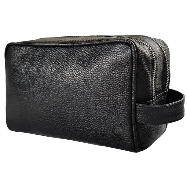 Neceser de viaje RUSTIC TOWN de piel de plena flor negro
