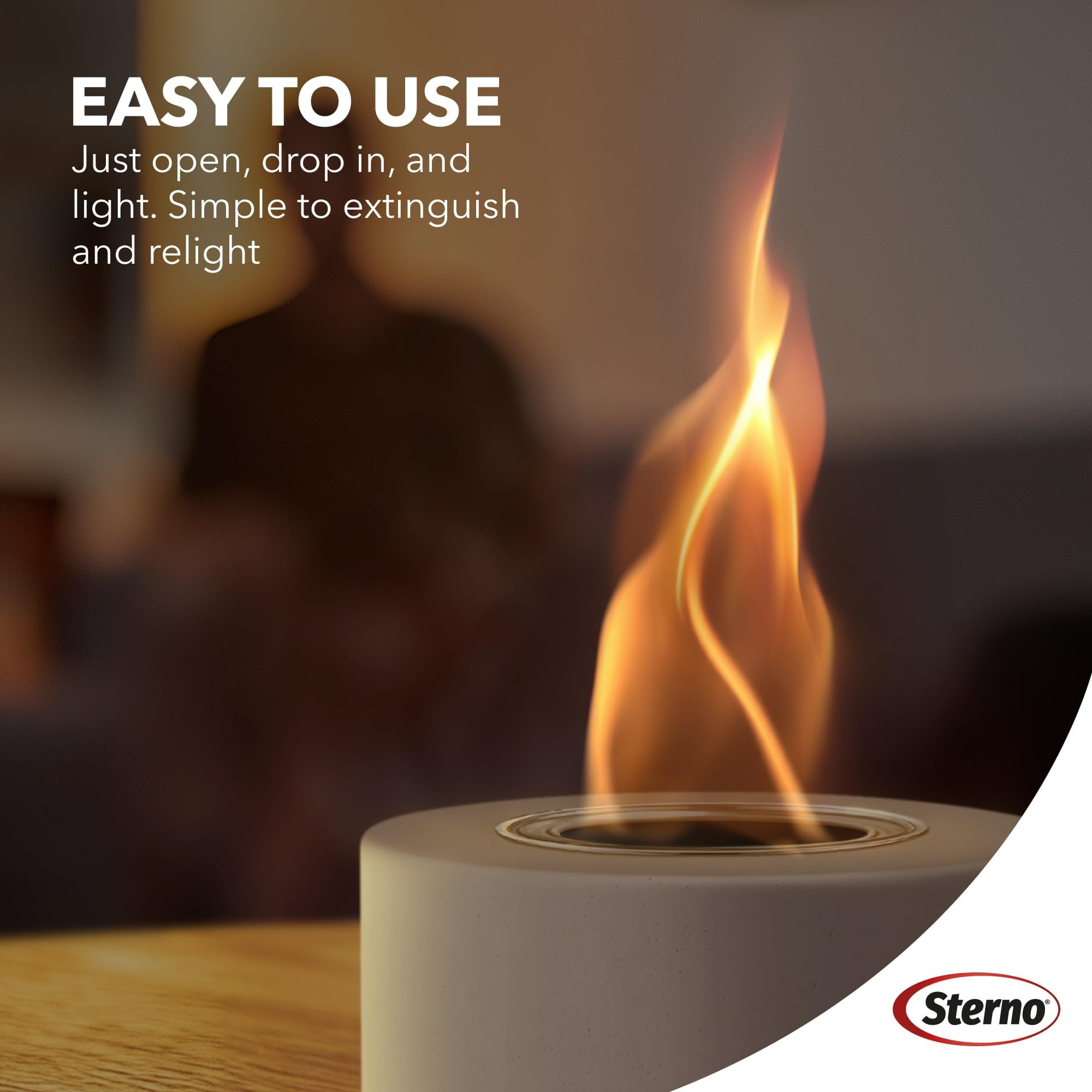 Sterno Fuel Cans 6-Pack Firepit Gel Fuel - 3 Hours of Burn Time, Realistic Wood Crackling Sounds - Smokeless & Odorless, No Ash, & Soot - All-Weather Burner for Indoor Fire Pit & Outdoor Fire Pit