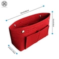 thumbnail image 2 of Luxtrada Felt Purse Handbag Organizer Insert Multi pocket Storage Tote Shaper Liner Bag (Red), 2 of 8