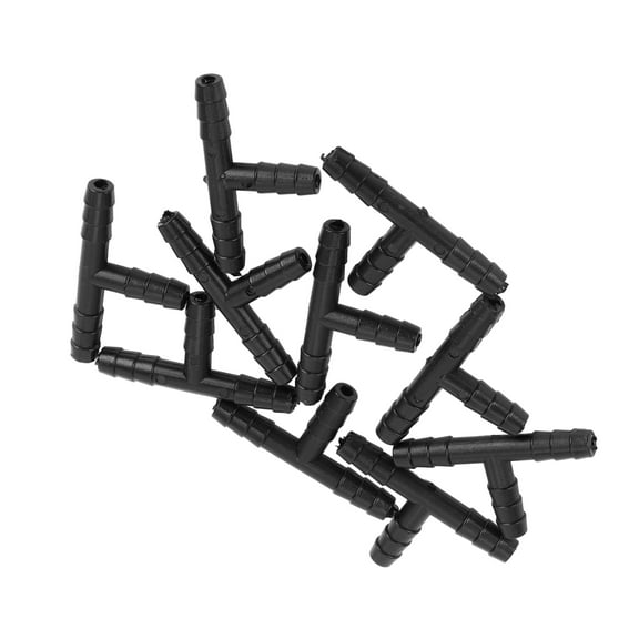 Unique Bargains Vacuum Tubing Connector 3/16" Hose Tee Connector for Car Nylon Black 10pcs