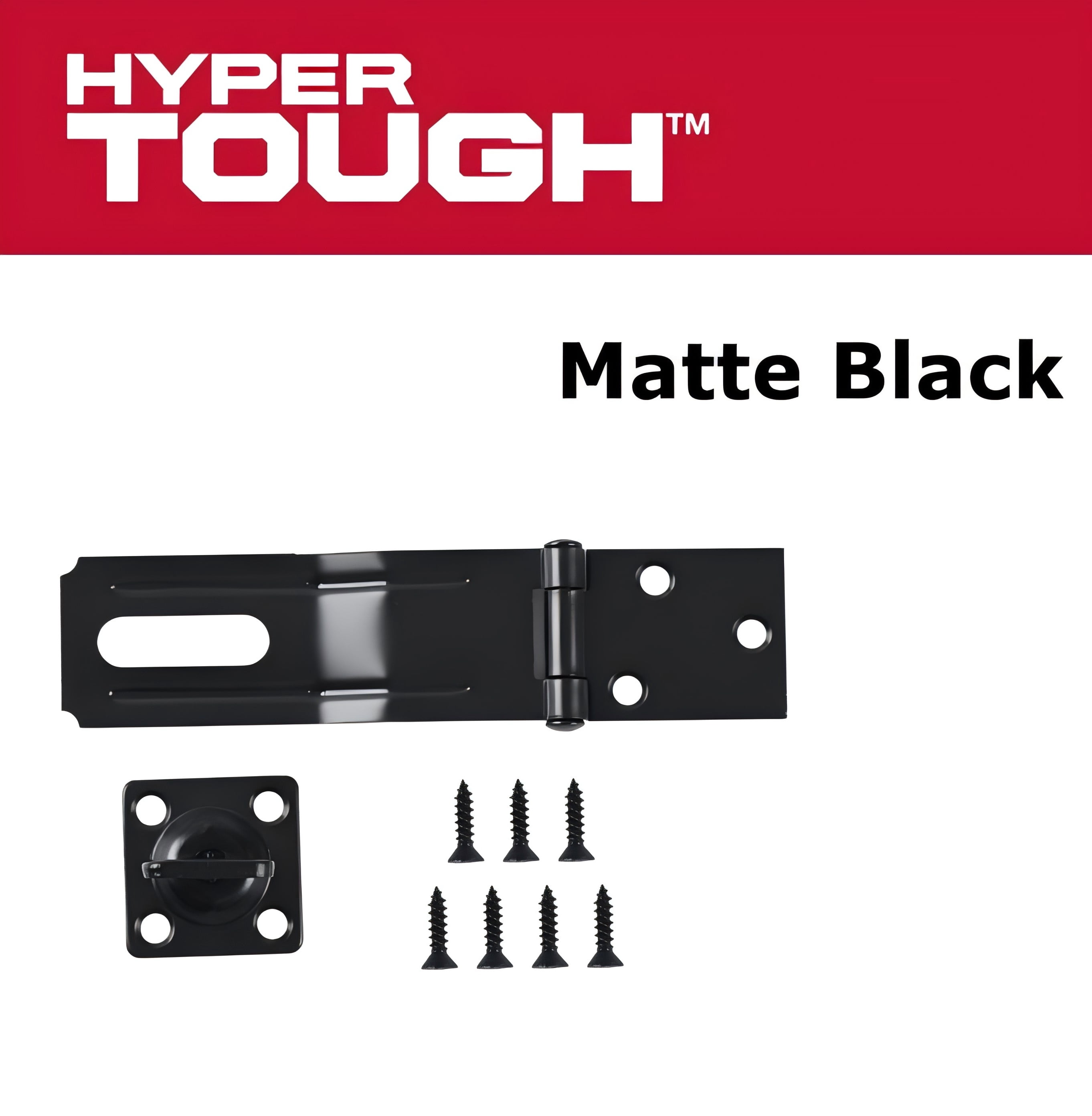 Hyper Tough 4-1/2 in. Black Steel Swivel Safety Hasp, 1 Pack