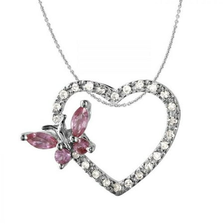 Foreli 0.44CTW Diamond And Sapphire 10k White Gold Necklace