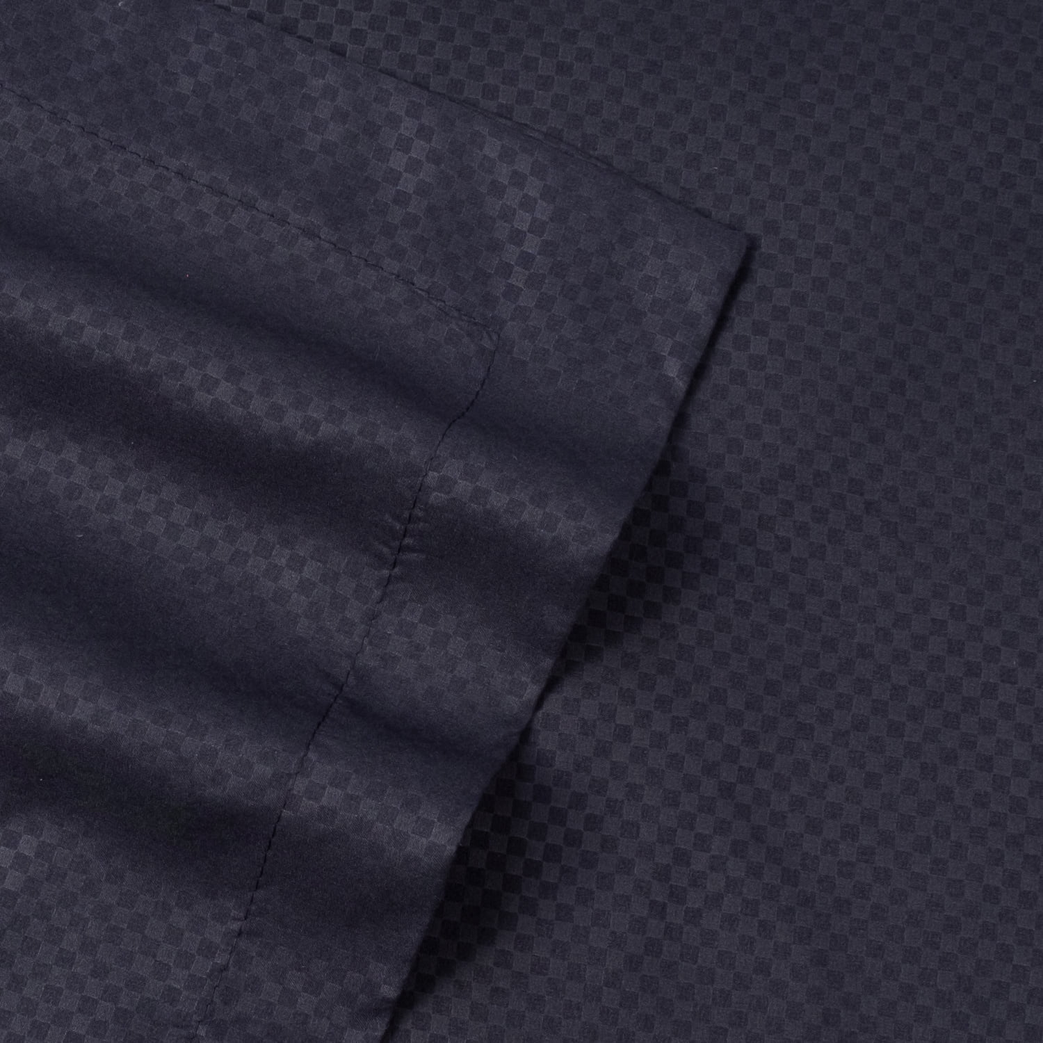 Sweet Home Collection Microfiber 8 Piece Bed In A Bag Checkered Comforter Set - Navy, Queen