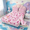thumbnail image 2 of Manfei Animal Axolotl King Sheets,Cartoon Salamander Bedding,4-Piece,1 Flat Sheet,1 Fitted Sheet and 2 Pillowcases, 2 of 6