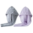 thumbnail image 1 of Microfiber Hair Towel Wrap| 2 Pack | Bathroom Essential Accessories | Quick Dry Hair Turban, 1 of 5